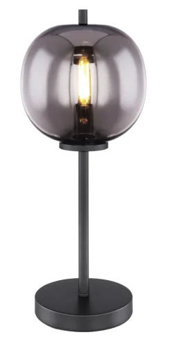 GLOBO Retrofit Tischlampe BLACKY 45 cm schwarz /rauchfarbig