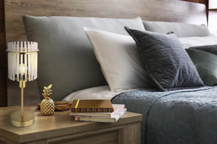 GLOBO Retrofit Tischlampe GORLEY 37 cm goldfarbig /opal