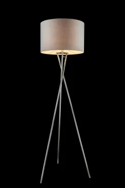 GLOBO Retrofit Tripod Stehlampe GUSTAV 160 cm grau