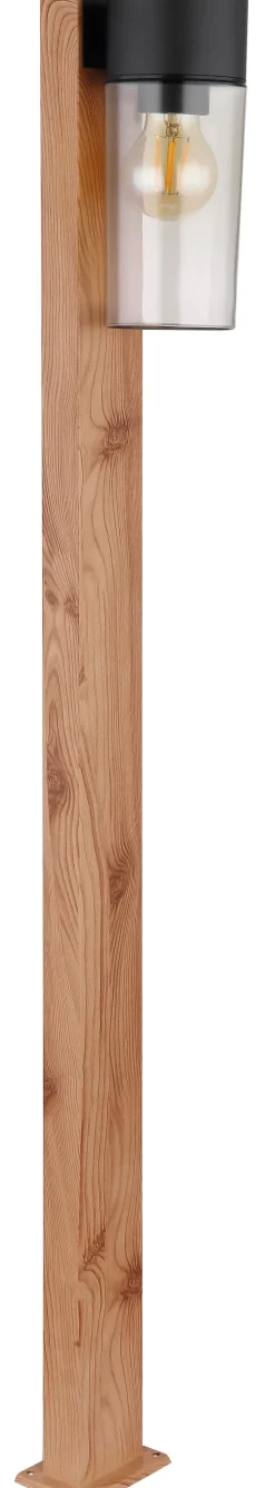 GLOBO Retrofit Wegeleuchte ETSI 100 cm Holzoptik