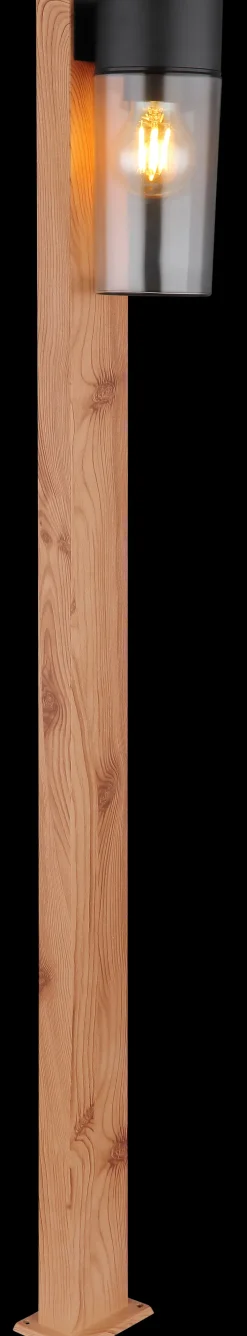 GLOBO Retrofit Wegeleuchte ETSI 100 cm Holzoptik