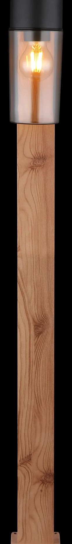 GLOBO Retrofit Wegeleuchte ETSI 100 cm Holzoptik
