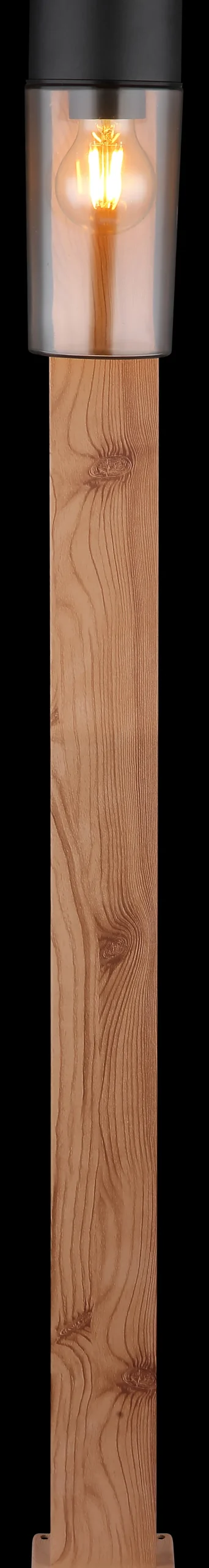 GLOBO Retrofit Wegeleuchte ETSI 100 cm Holzoptik