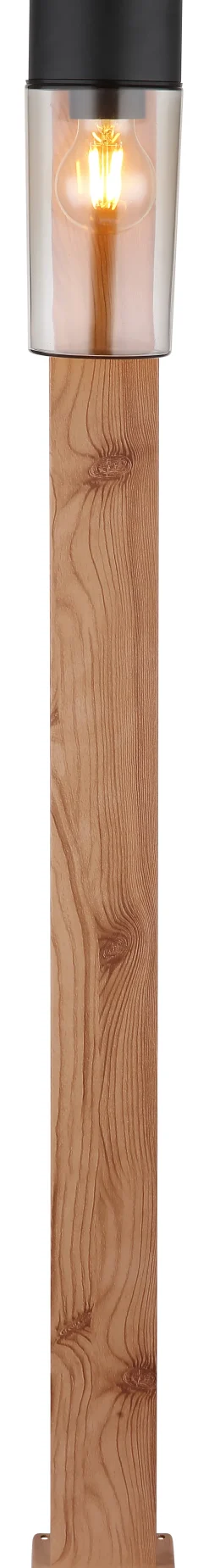 GLOBO Retrofit Wegeleuchte ETSI 100 cm Holzoptik