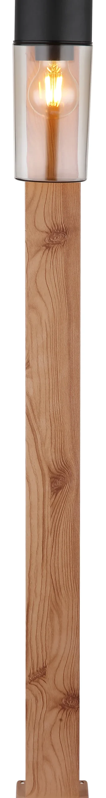 GLOBO Retrofit Wegeleuchte ETSI 100 cm Holzoptik