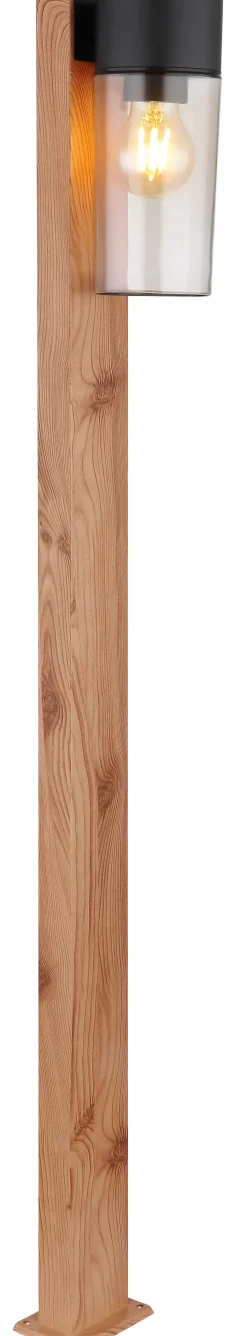 GLOBO Retrofit Wegeleuchte ETSI 100 cm Holzoptik