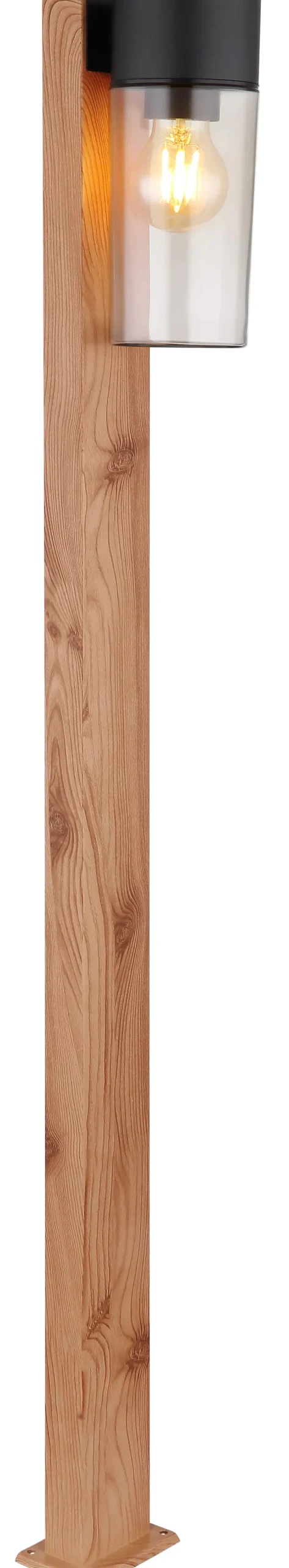 GLOBO Retrofit Wegeleuchte ETSI 100 cm Holzoptik