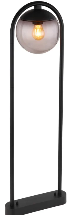 GLOBO Retrofit Wegeleuchte MICHAEL 100 cm schwarz /rauchfarbig