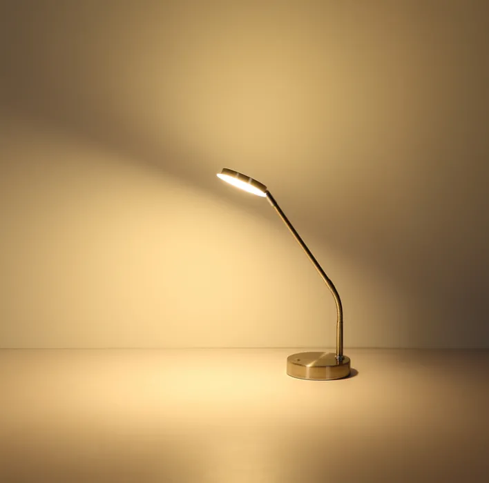 GLOBO Schreibtischlampe Silvio, Metall/Kunststoff, 13 x 43 x 53,5 cm Alu-/Nickelfarbig