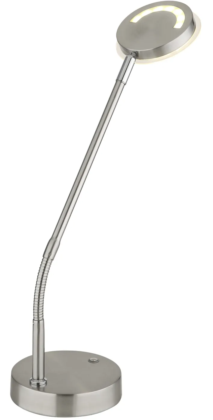 GLOBO Schreibtischlampe Silvio, Metall/Kunststoff, 13 x 43 x 53,5 cm Alu-/Nickelfarbig