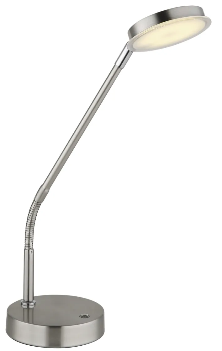 GLOBO Schreibtischlampe Silvio, Metall/Kunststoff, 13 x 43 x 53,5 cm Alu-/Nickelfarbig