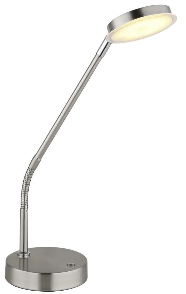 GLOBO Schreibtischlampe Silvio, Metall/Kunststoff, 13 x 43 x 53,5 cm Alu-/Nickelfarbig