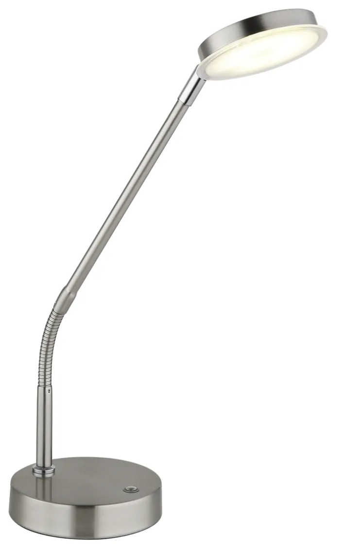 GLOBO Schreibtischlampe Silvio, Metall/Kunststoff, 13 x 43 x 53,5 cm Alu-/Nickelfarbig