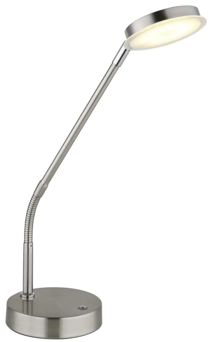 GLOBO Schreibtischlampe Silvio, Metall/Kunststoff, 13 x 43 x 53,5 cm Alu-/Nickelfarbig