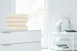 HAHN Jersey-Boxspring-Spannbettlaken 180-200 x 200-220 cm ecru/beige