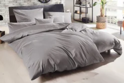 HAHN Satin-Kissenhülle LUXUS 40 x 80 cm graphitgrau