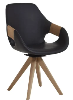 hartmann Esszimmerstuhl BASTI Kerneiche /Leder schwarz