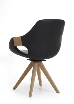 hartmann Esszimmerstuhl BASTI Kerneiche /Leder schwarz