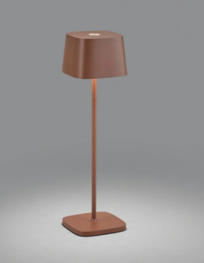 helestra Akku LED Tischlampe KORI 2-teilig rostbraun