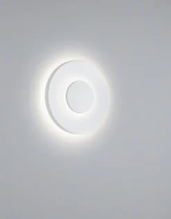 helestra Außenwandleuchte BUD Aluminium Ø 24 cm matt Weiß