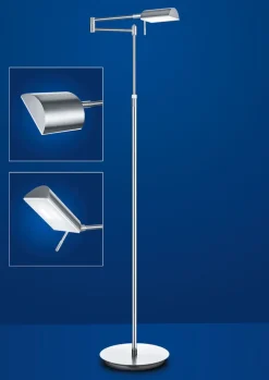 HELL LED Bridge Stehlampe GRAZ Nickel/Chrom