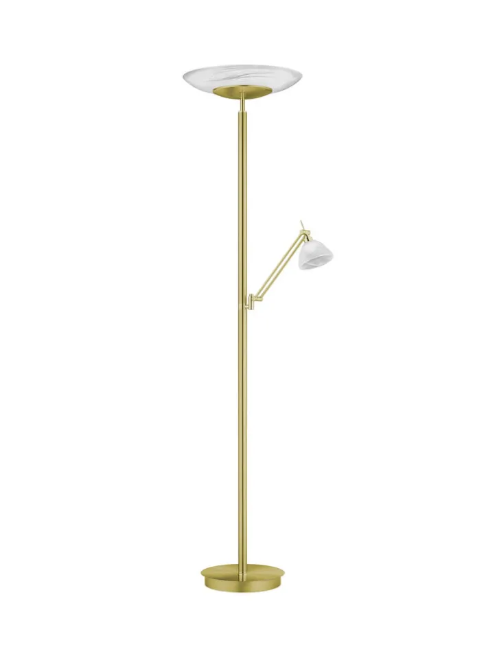 HELL LED Deckenfluter FINDUS 2-flg messingfarbig