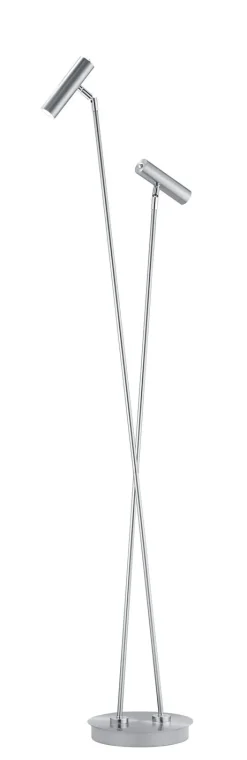 HELL LED Stehlampe TOM 2-flg nickelfarbig /chromfarbig