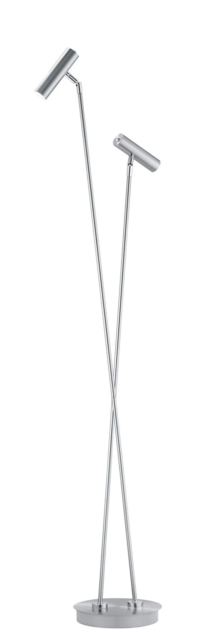 HELL LED Stehlampe TOM 2-flg nickelfarbig /chromfarbig