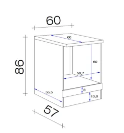 Herdumbauschrank NEO HU60 60 x 86 x 57 cm weiß