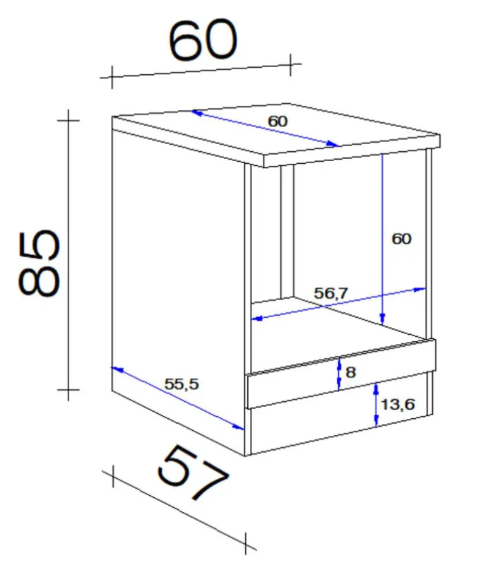 Herdumbauschrank Tiago Basaltgrau/Braun