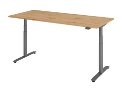 Höhenverstellbarer Schreibtisch 180 x 80 cm Asteiche/ Graphit