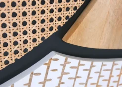 Highboard DAKOTA 100 x 110 cm Mango Massivholz natur, weiß, weiß-schwarz, Wiener Geflecht