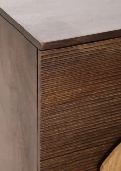 Highboard DIEGO Mango massiv Metall 100 x 80 x 42 cm braun gebeizt/lackiert/natur Schwarz