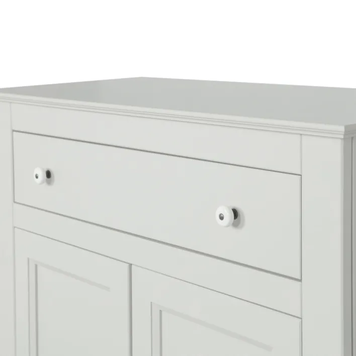 Highboard EVA 93 x 150 cm Kiefer teilmassiv nebelweißes Finish