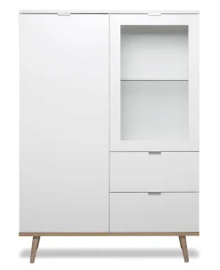 Highboard GÖTEBORG 100 x 140 cm weiß/ braun