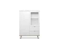 Highboard GÖTEBORG 100 x 140 cm weiß/ braun