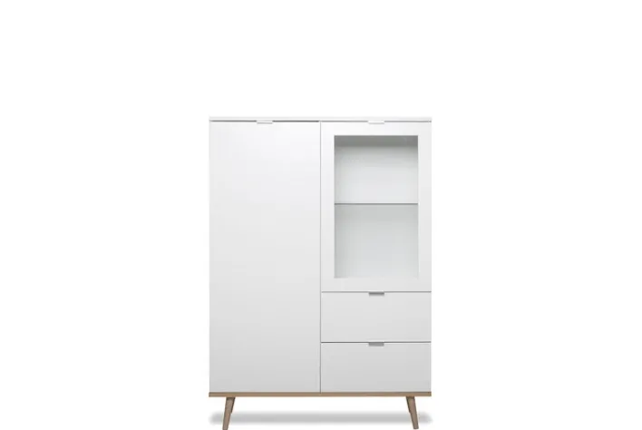 Highboard GÖTEBORG 100 x 140 cm weiß/ braun