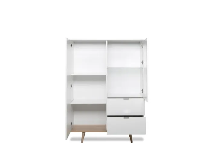 Highboard GÖTEBORG 100 x 140 cm weiß/ braun