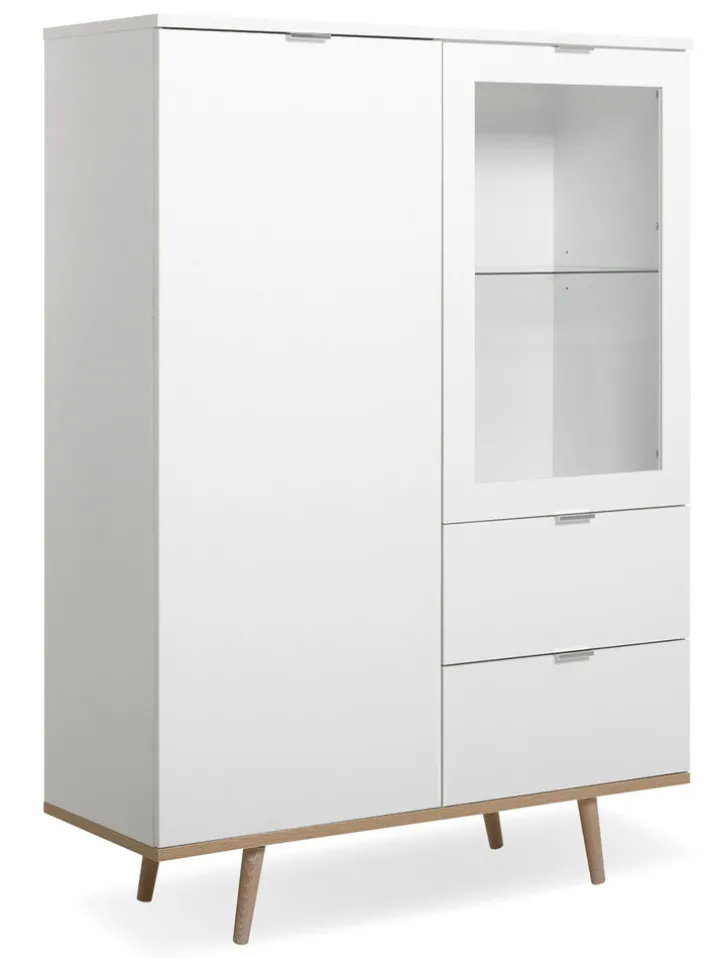 Highboard GÖTEBORG 100 x 140 cm weiß/ braun