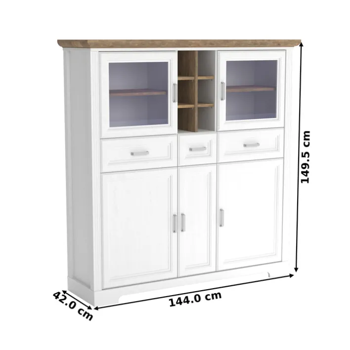 Highboard JASMIN 143x150x42 cm