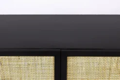 Highboard JOANNA 80 x 100 cm Rattangeflecht/schwarz