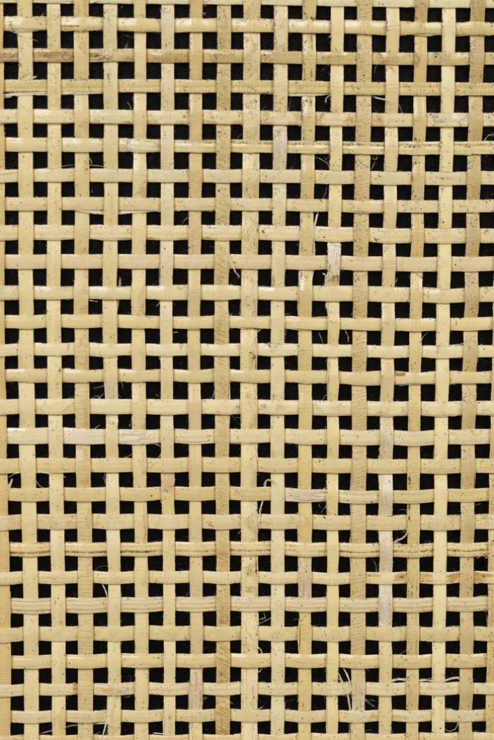 Highboard JOANNA 80 x 100 cm Rattangeflecht/schwarz