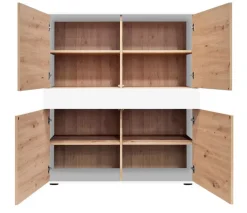 Highboard JOHN 120 x 120 cm Weiß/ Eiche Artisan Oak