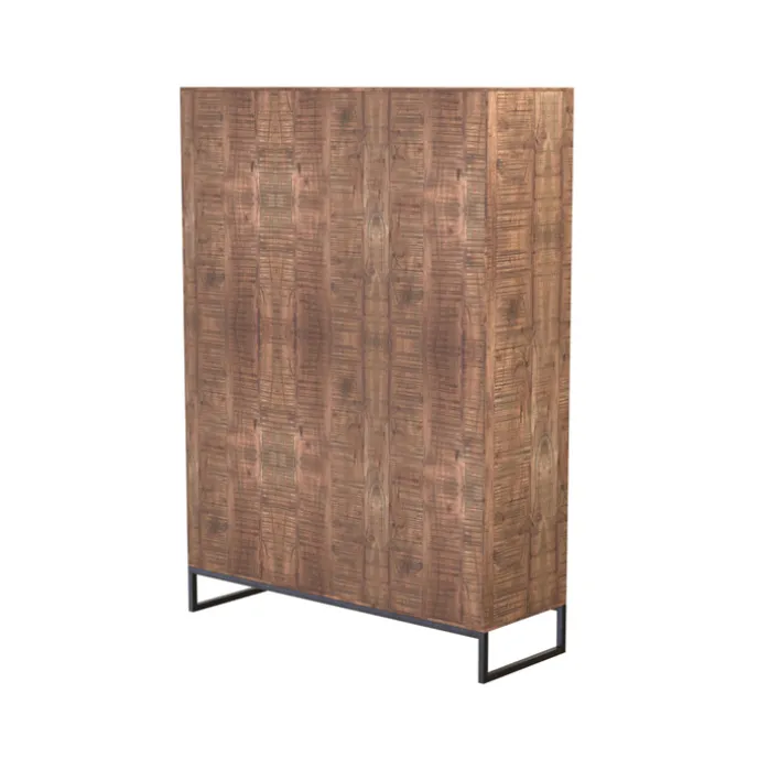 Highboard JOHNSON 165 x 118 x 40 cm Holz Akazie braun/grau