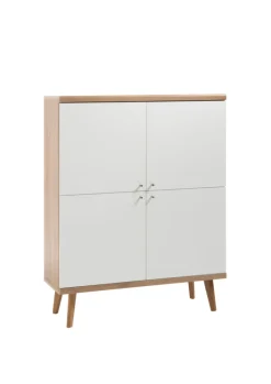 Highboard LENA_MERLE Eiche Riviera NB/ weiß matt