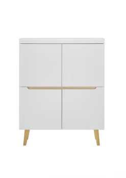 Highboard SVANTE_TORGE 107 x 134 cm weiß/braun
