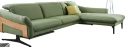 himolla Ecksofa 312 x 203 cm WAIDRING Echtholz/Stoffbezug Grün