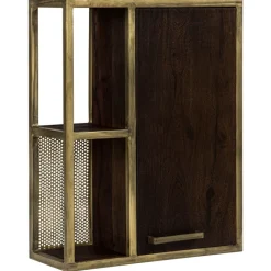 Hängeschrank GOLDEN BATH 52 x 66 cm Braun/ Goldfarbig