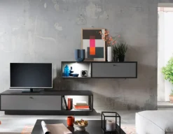 Hängeschrank LUXOR 156 x 34 cm Royal grau/ anthrazit