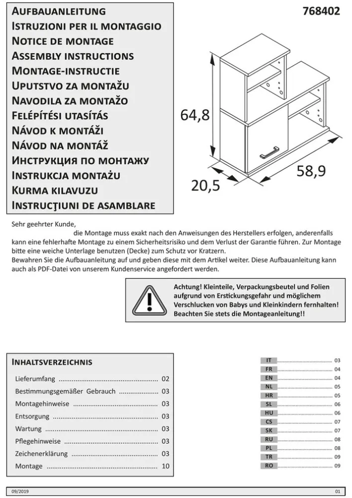 Hängeschrank NORA 59,8 x 64,8 cm Eiche Landhaus